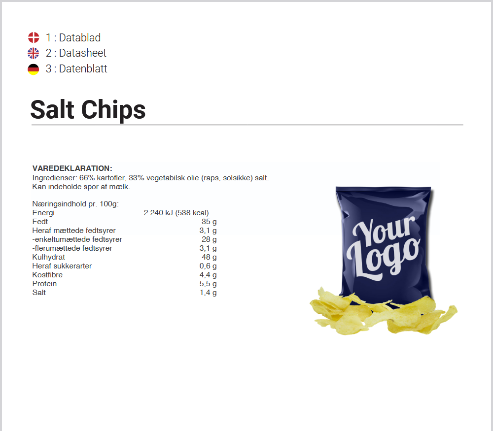 Chips / potetgull m/ salt