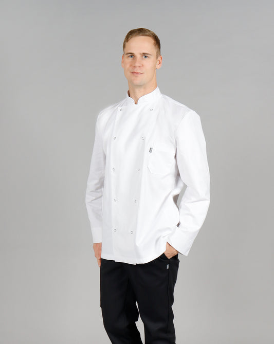 Nybo Deligth Kokkejakke m/ trykk knapper & mansjett