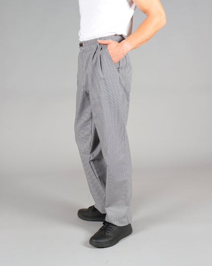 NYBO Kokkebukse, - Unisex, Sort-hvid Pepita | kokkejakker.no