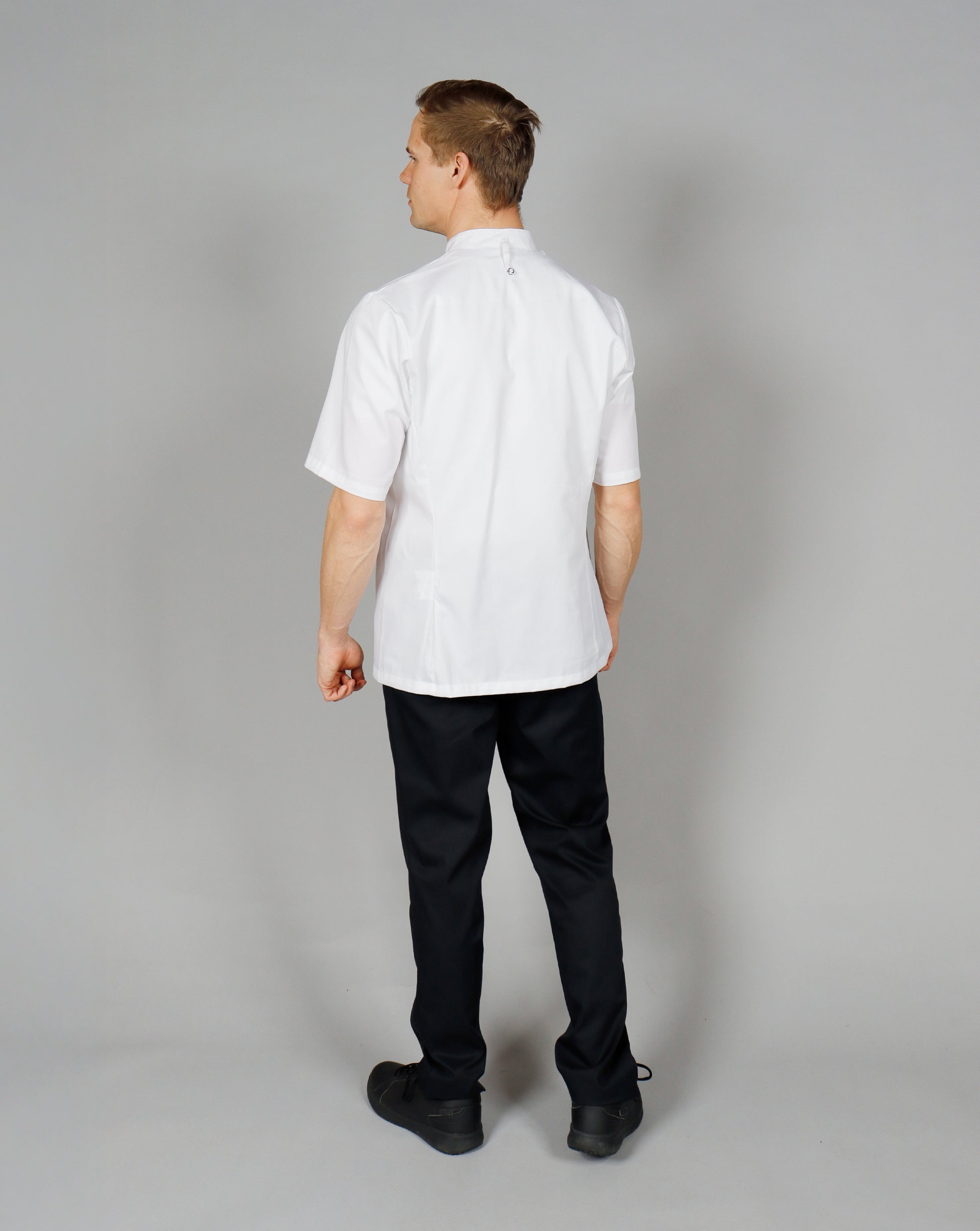 25 stk. NYBO  Kokkejakke - Take Away, Unisex, Korte ermer inkl logo | kokkejakker.no