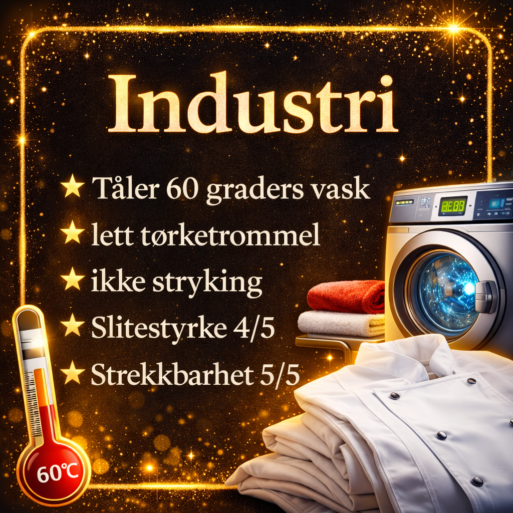 Logo B - "Industri", Med Livstidsgaranti - fra 25 stk. | kokkejakker.no