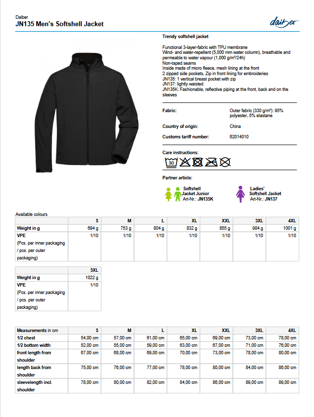JN Softshell Unisex