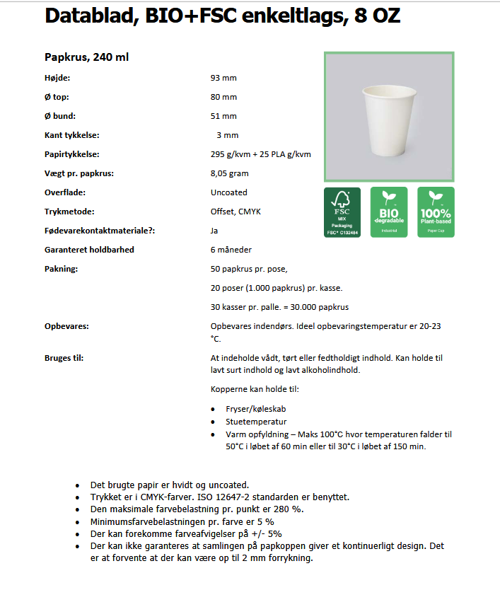 Papkrus Bio - 3 størrelser - be om tilbud