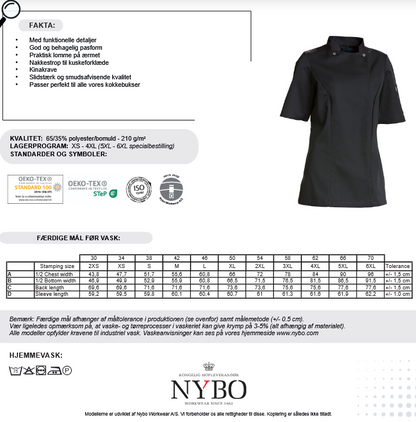NYBO Kokkejakke - Taste, Dame, Korte ermer, Hvit - XS-4XL