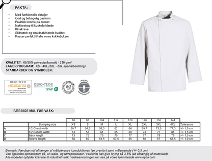 NYBO Kokkejakke - Taste, Unisex, Lange ermer, Grå - XS-4XL