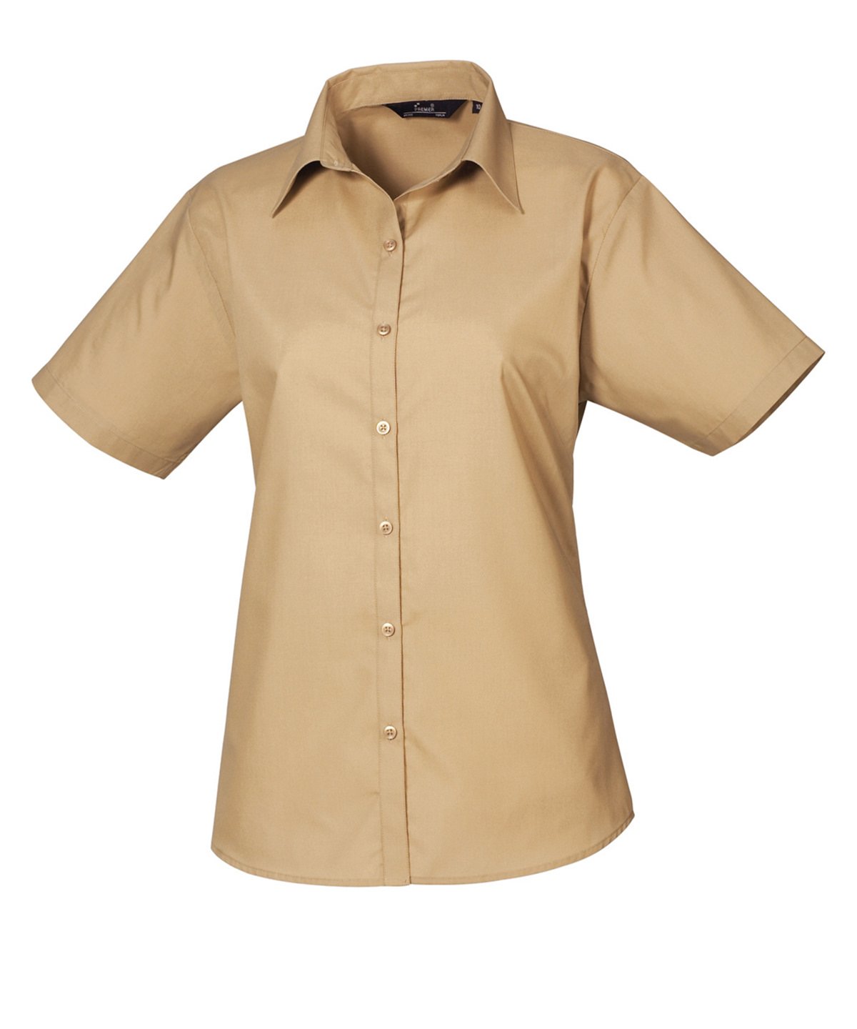 Premier Kortærmet Poplin Bluse Dame | kokkejakker.no