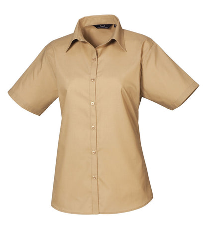 Premier Kortærmet Poplin Bluse Dame | kokkejakker.no