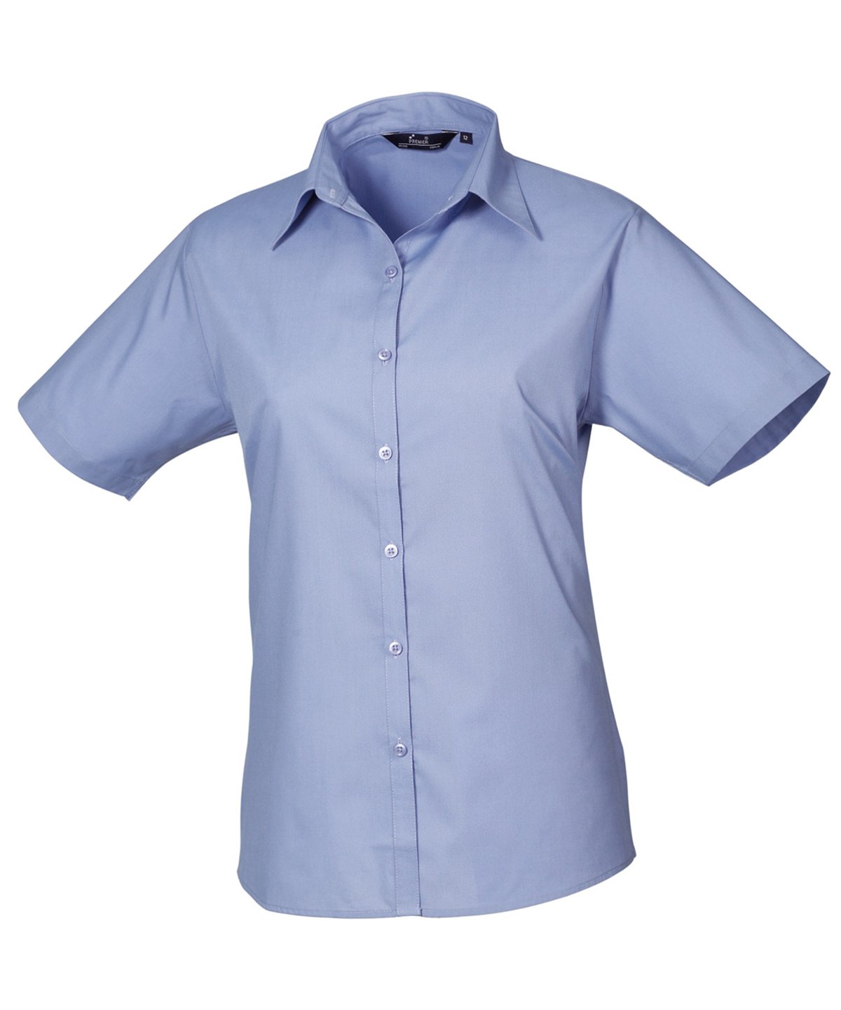 Premier Kortærmet Poplin Bluse Dame | kokkejakker.no