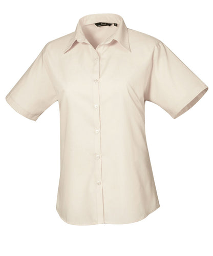 Premier Kortærmet Poplin Bluse Dame | kokkejakker.no