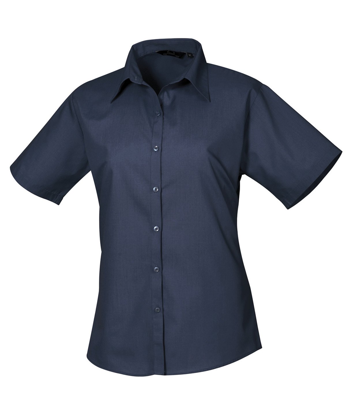 Premier Kortærmet Poplin Bluse Dame | kokkejakker.no