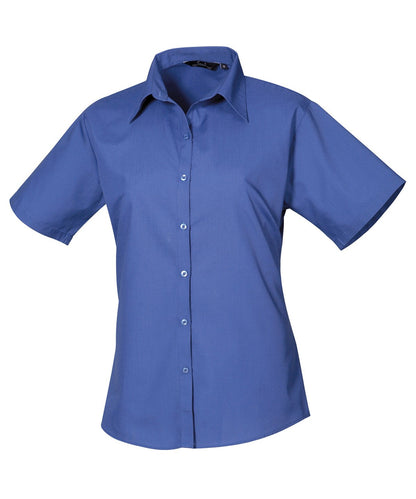 Premier Kortærmet Poplin Bluse Dame | kokkejakker.no