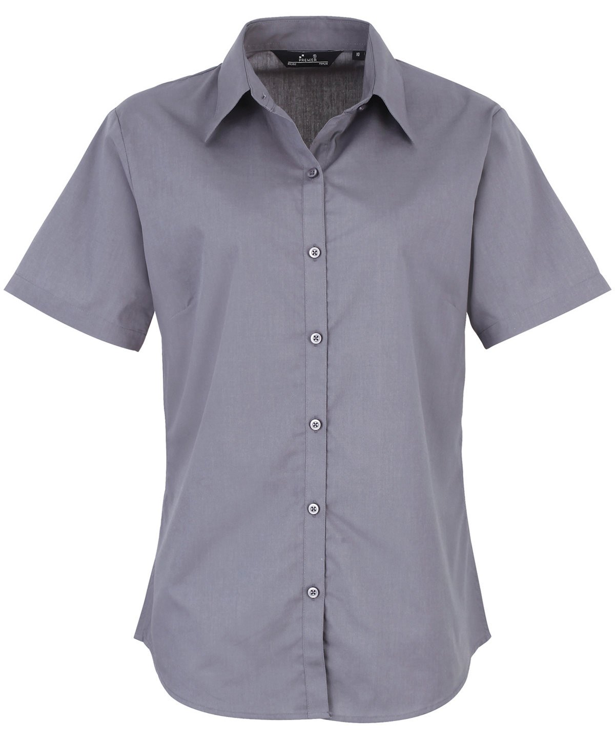 Premier Kortærmet Poplin Bluse Dame | kokkejakker.no