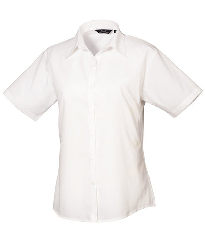 Premier Kortærmet Poplin Bluse Dame | kokkejakker.no