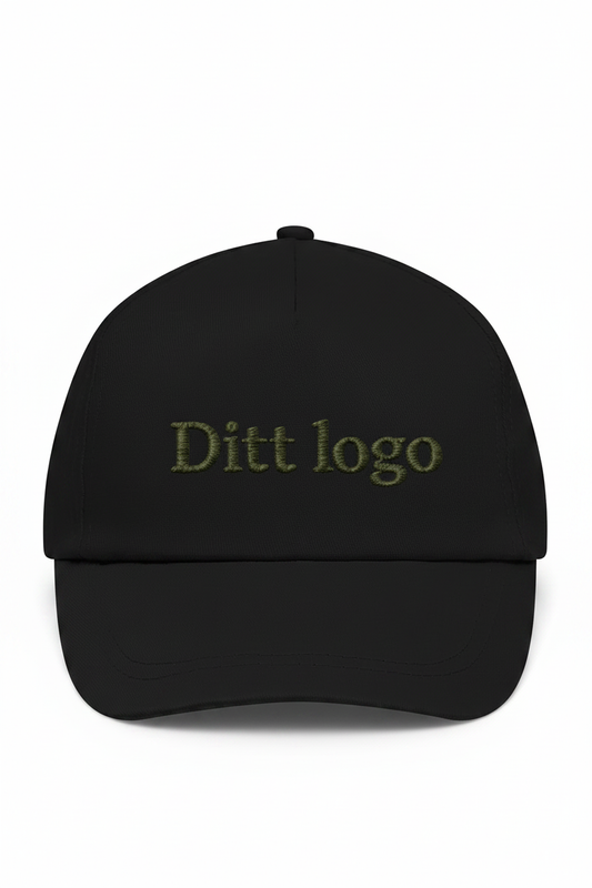 Svart caps sentrert med Ditt logo